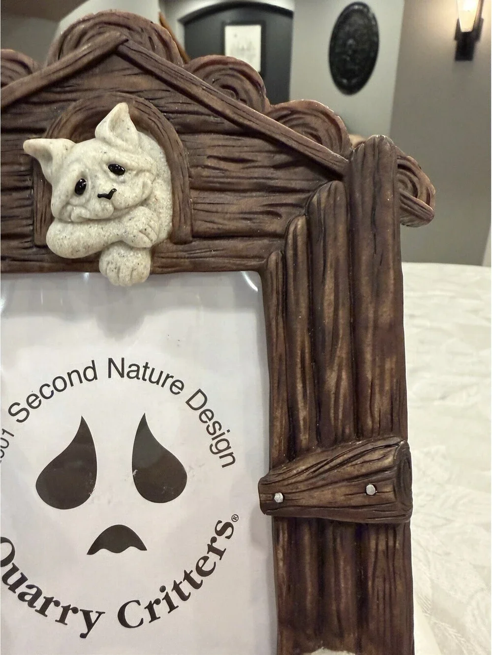 Vtg 2001 Quarry Critters 3D Picture Frame Dogs & Cat 4x6 Photo Excellent